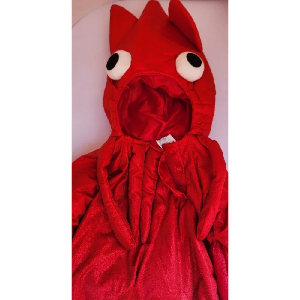 Baby One-Piece Plush Squid Hooded Pullover Halloween Costume - 0-6 Months